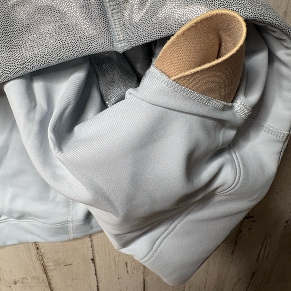 Old Navy Med-Support PowerSoft Racerback Sports Bra Blue Iced Mosaic Sz 4X - Picture 6 of 9